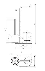 Многофункциональная стойка для туалета Deante Silia Steel ADI F732, брашированная сталь, матовый