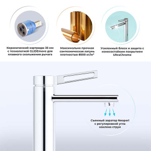 Смеситель для умывальника Wellsee Once and forever 182401000