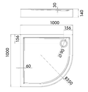 Душевой поддон iRegio LDBR322 / LDBR323 / LDBR2165, 80х80