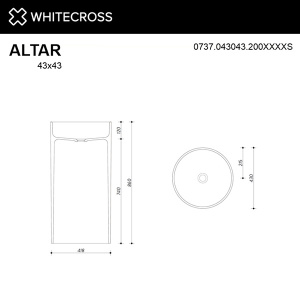 Умывальник Whitecross Altar RAL матовый Solid Surface