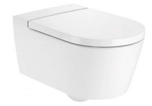 Подвесной унитаз Roca Inspira Round Rimless безободковый, белый