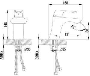 Смеситель для умывальника Lemark Unit LM4546C