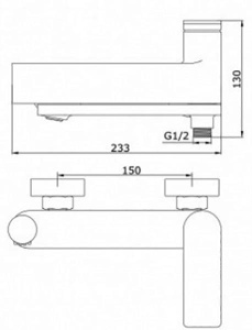 Смеситель для ванны Ganzer GZ07132-C
