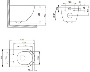 Подвесной унитаз Deante Peonia Zero CDED6ZPW