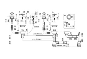 Сифон для мойки Omoikiri WK-2-IN-A