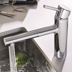 Смеситель для кухонной мойки Grohe Concetto 31129001 с выдвижным изливом