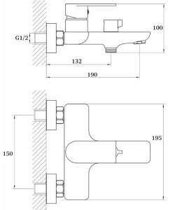 Смеситель для ванны Ganzer GZ21131