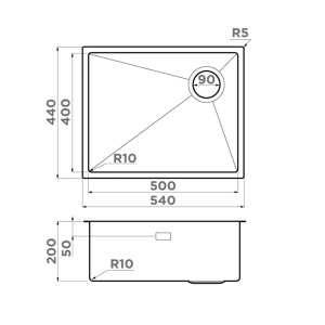 Кухонная мойка Omoikiri Taki 54-U/IF-L-GM / 54-U/IF-R-GM Side SF