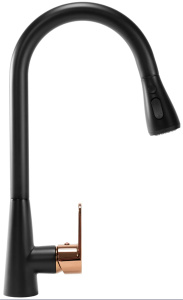 Смеситель для кухонной мойки Rea Mild black matt rose gold REA-B4801