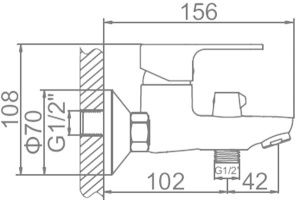 Смеситель для ванны Ledeme L3003