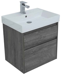 Тумба под умывальник Aquanet Nova Lite 60 / 75 / 85 / 100 2 ящика дуб рошелье, 100, дуб рошелье