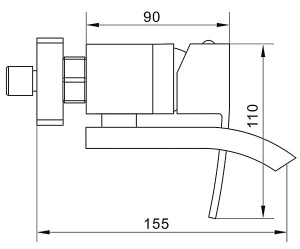 Смеситель для ванны Rose R1552H / R1552T, черный матовый