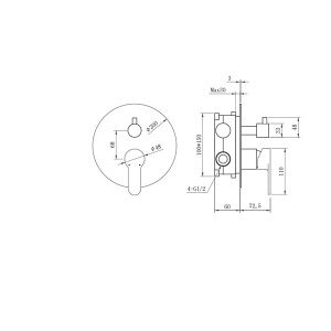 Душевая система Berges Nardis 2R 071003 встраиваемая