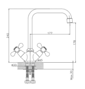 Смеситель для кухонной мойки Cron CN4019