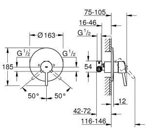 Смеситель встраиваемый Grohe Concetto 32213001 (1 функция)