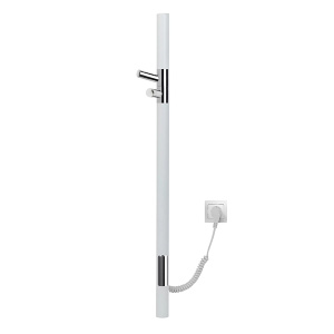 Полотенцесушитель Gloss&Reiter ENKEL.E2.L.15х75.H2.TIMER.CHROME.СМ1 электрический (таймер), 11х75 1 секция 2 крючка, белый, хром
