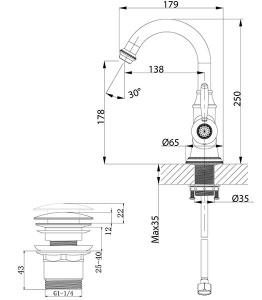 Смеситель для умывальника Lemark Spark LM6707RG
