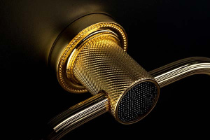 Ершик для унитаза Boheme Royal Cristal 10933-G / 10933-G-B, матовый, золото, белые кристаллы