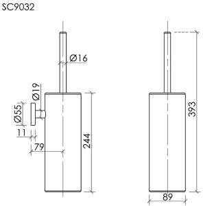 Ершик для унитаза Sancos Base SC9032BG