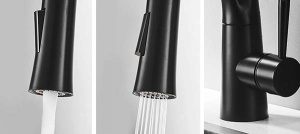 Смеситель для кухонной мойки Rea Gaspar Black REA-B0233 / Gaspar Gold/Black REA-B1019, черный