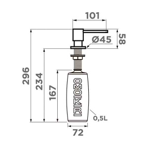 Дозатор для моющих средств Omoikiri OM-03-PVD-GM