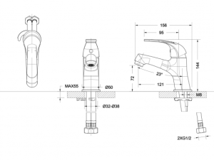 Смеситель для умывальника Bravat Fit F1135188CP-RUS