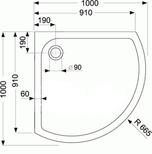Душевой поддон Roth (Roltechnik) Round-M 100