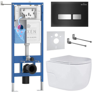 Комплект инсталляции 6 в 1 Roxen StounFix Dual Fresh 646666 с аромадозатором, черный