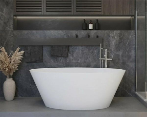 Ванна из искусственного камня Canterno Альмерия-1600 белый матовый Solid Surface