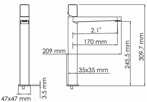 Смеситель для умывальника WasserKraft Naab 8603H