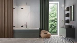 Душевая шторка на ванну Radaway Essenza Pro Black PND, 100х150, черный
