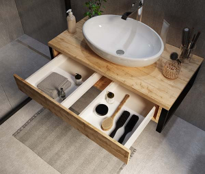 Тумба под умывальник 1Marka Grunge Loft 60П / 80П / 90П / 100П 1в.я дуб вотан, 80, дуб вотан