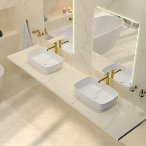Умывальник Whitecross Jasper белый матовый Solid Surface