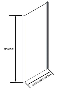 Боковая стенка Good Door Cube SP-C-B 70 / 80 / 90 / 100, 100х190, прозрачный