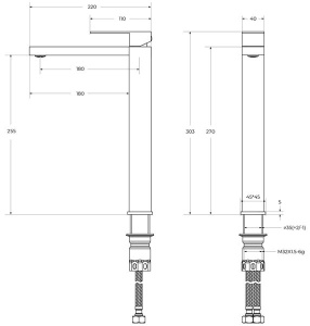Смеситель для умывальника Cezares SLIDER-LC-NOP-W0