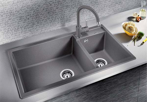 Смеситель для кухонной мойки Blanco Mida-S Silgranit с выдвижным изливом