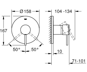 Смеситель встраиваемый Grohe Atrio New 24065AL3 (1 функция), темный графит матовый
