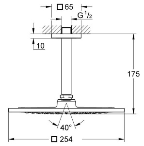 Верхний душ Grohe Rainshower F-series 10" 26071000