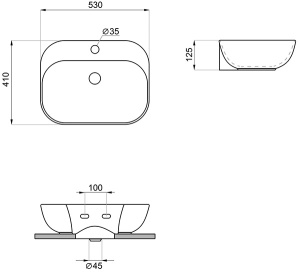 Умывальник Wellsee Pro Line 337501000