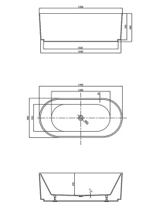Акриловая ванна Vincea VBT-426-1700 / VBT-426-1700MW, 170х80, белый матовый