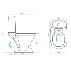 Напольный унитаз Santek Римини 1WH111758, белый
