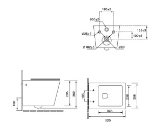 Подвесной унитаз SantiLine SL-5007MR