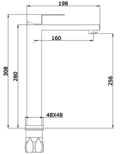 Смеситель для умывальника Vieir V363512-C