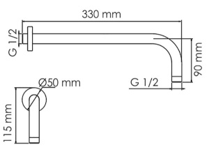Кронштейн для верхнего душа Wasserkraft A146