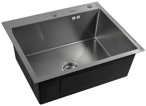 Кухонная мойка Avina Futur Eco PVD (графит) Decor с коландером и дозатором, 55х50, графит