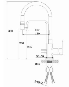 Смеситель для кухонной мойки Ganzer GZ12026-C под фильтр