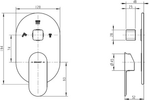 Смеситель скрытого монтажа Bravat Gina P69194C-ENG (3 функции), хром