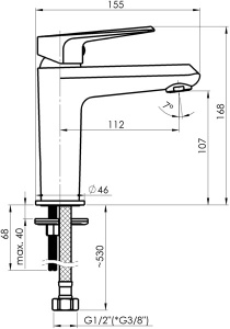 Смеситель для умывальника Rubineta Deli-18 D80008