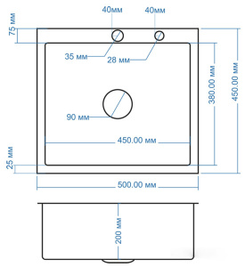 Кухонная мойка Avina HM5045 с коландером и дозатором