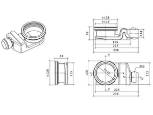 Душевой трап Pestan Confluo Drops 4 Mask no flange